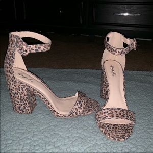 Cheetah print block heels